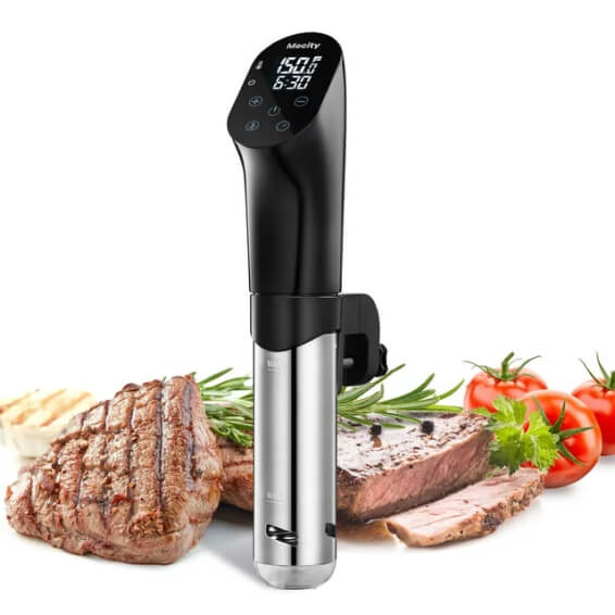 Mecity Sous Vide Cooker - 1100W Water Bath Heating with 0.5 Accuracy, Stainless Steel, Immersion Circulator